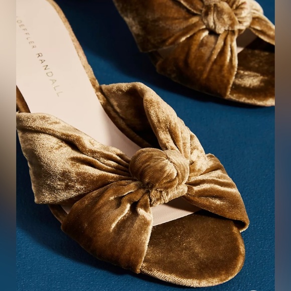 Loeffler Randall Celeste Velvet Mules Heels in Gold Bronze Brown, 8.5 - Picture 4 of 14